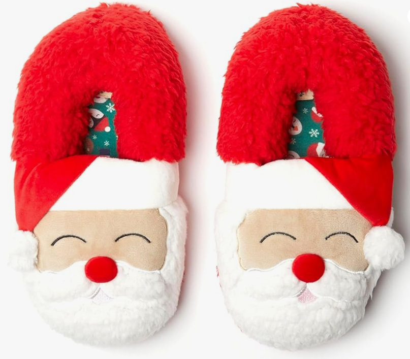 Dearfoams Unisex-Adult Matching Family Holiday Christmas Santa & Turkey Scuff Slipper